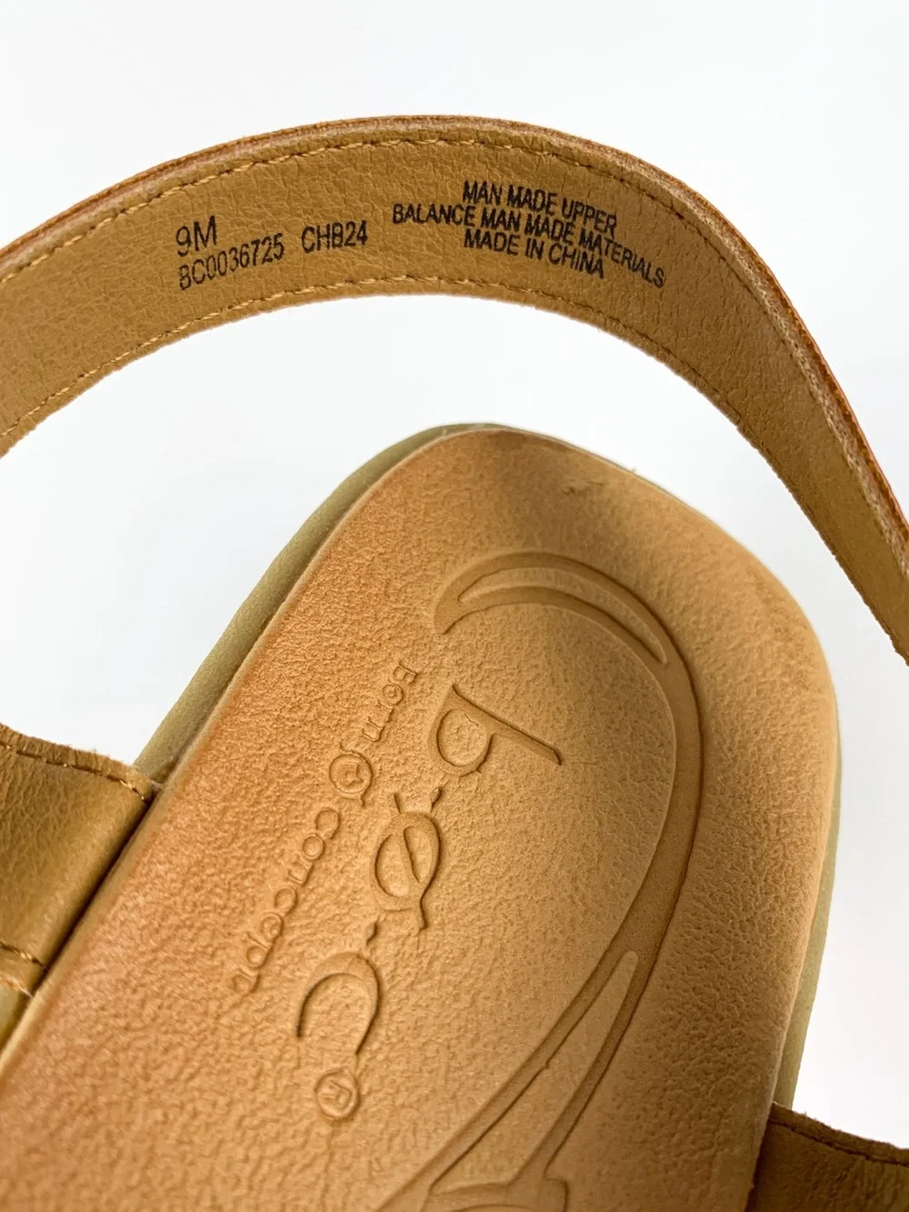 b.o.c. Born Concepts brown faux leather slingback sandals women’s size 9